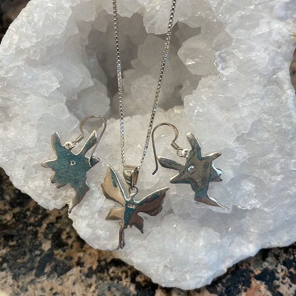Sterling Silver Fairy Earring & Pendant Set Retail 142.00 NWT - Picture 8 of 12